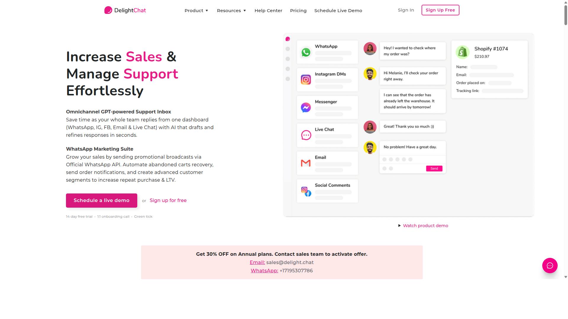 Delight Chat website